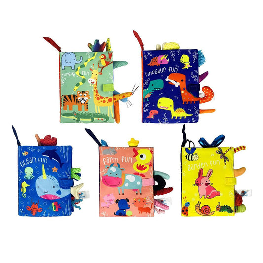 Soft Baby Books High Contrast Toy, Touch and Feel Crinkle Cloth Book Infant Toy with Non-Toxic Fabrics, Baby Shower, Thank You Gifts for Newborn Boys and Girls 0-6-12 Months (1 pc)