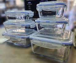 Phoenix 3 Pcs Glass  Set containers squared 530ML,800ML, 2200ML