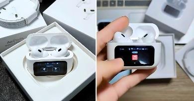 Airpod Pro 2Generation with Display Touch Screen Control Wireless Earbuds, with ANC ENC Active Noise Cancellation, Type C Fast Charging White