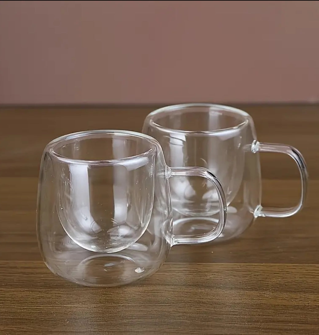 Double Wall Isolated Glass Coffee Mug