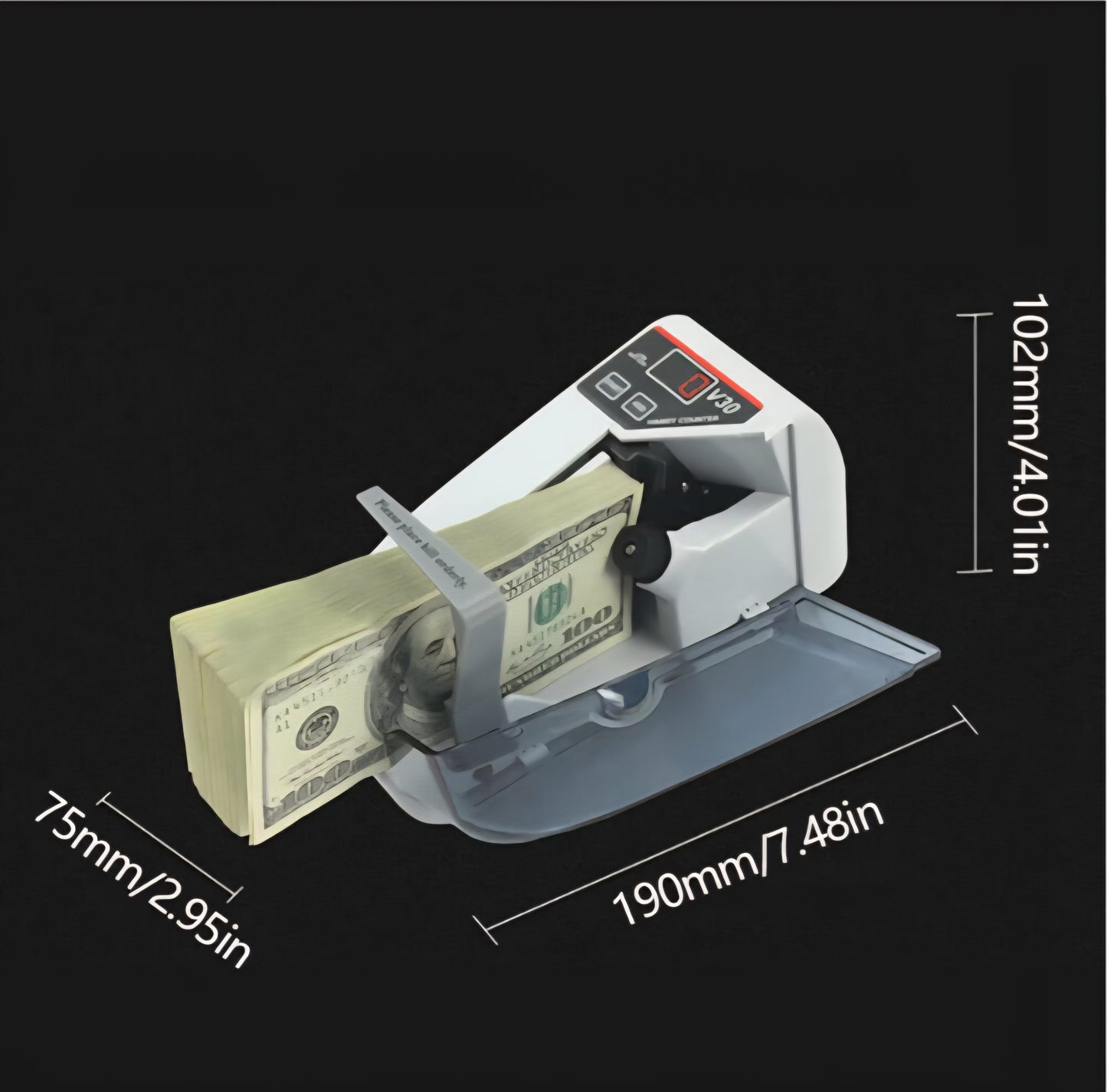 Compact Portable Money Counter for Paper Currencies  Fast and Accurate Bill Counting Machine