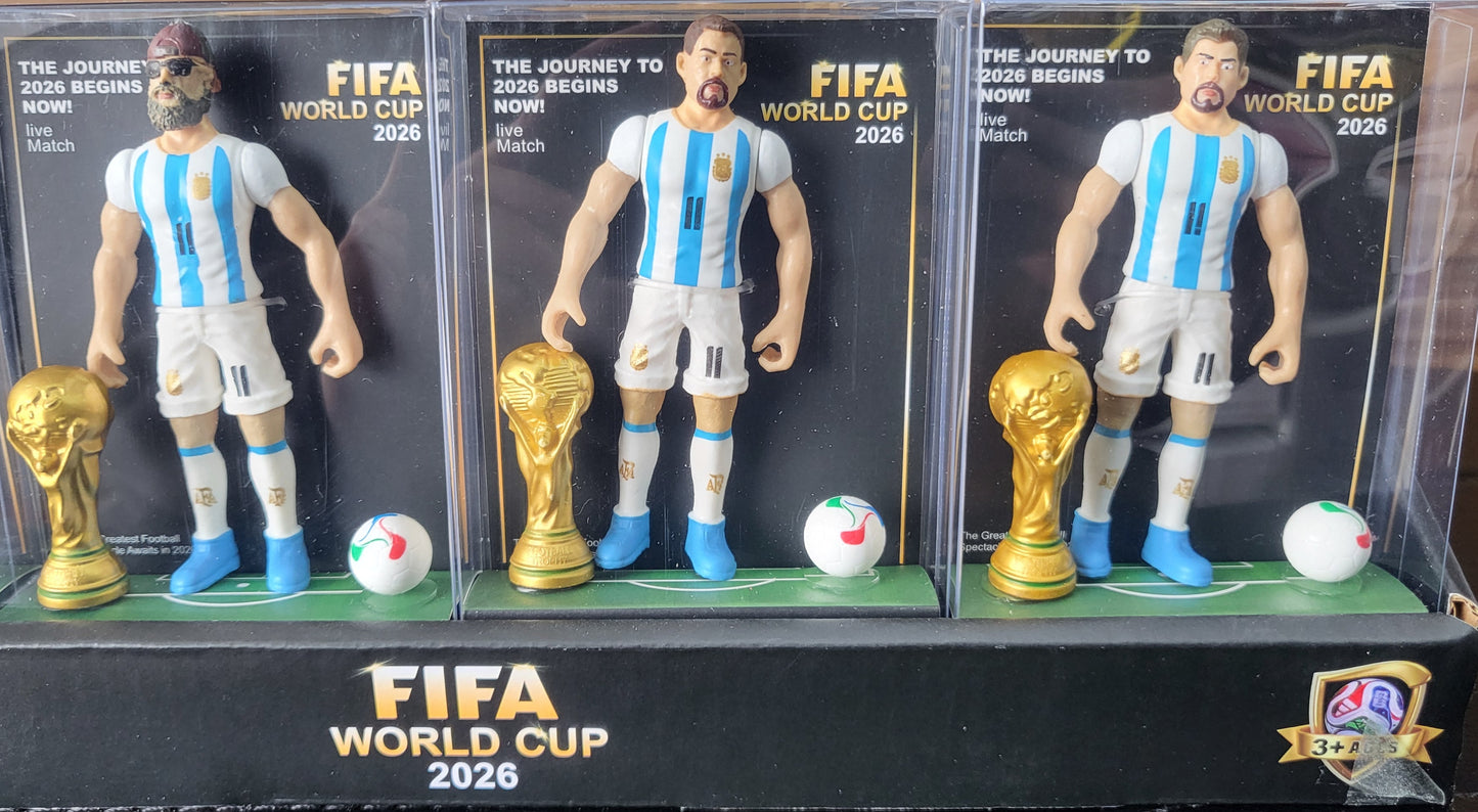 FIFA WORLD CUP 2026 players size 10*8 Cm package with Ball and Cup