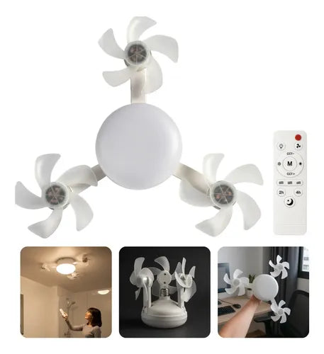3 Blade Foldable Fan Drone and 50 watt Light (warm and white) Remote Controlled Restaurant Ceiling Fan