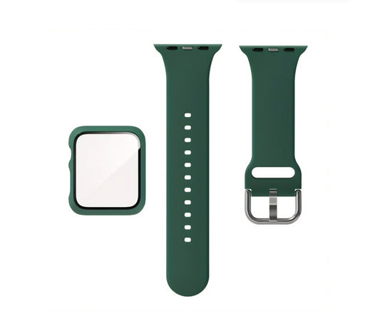 Screen Protection & Silicone Ocean Strap+Case 49mm / 45mm for iWatch Ultra for screen size 2.08 inches