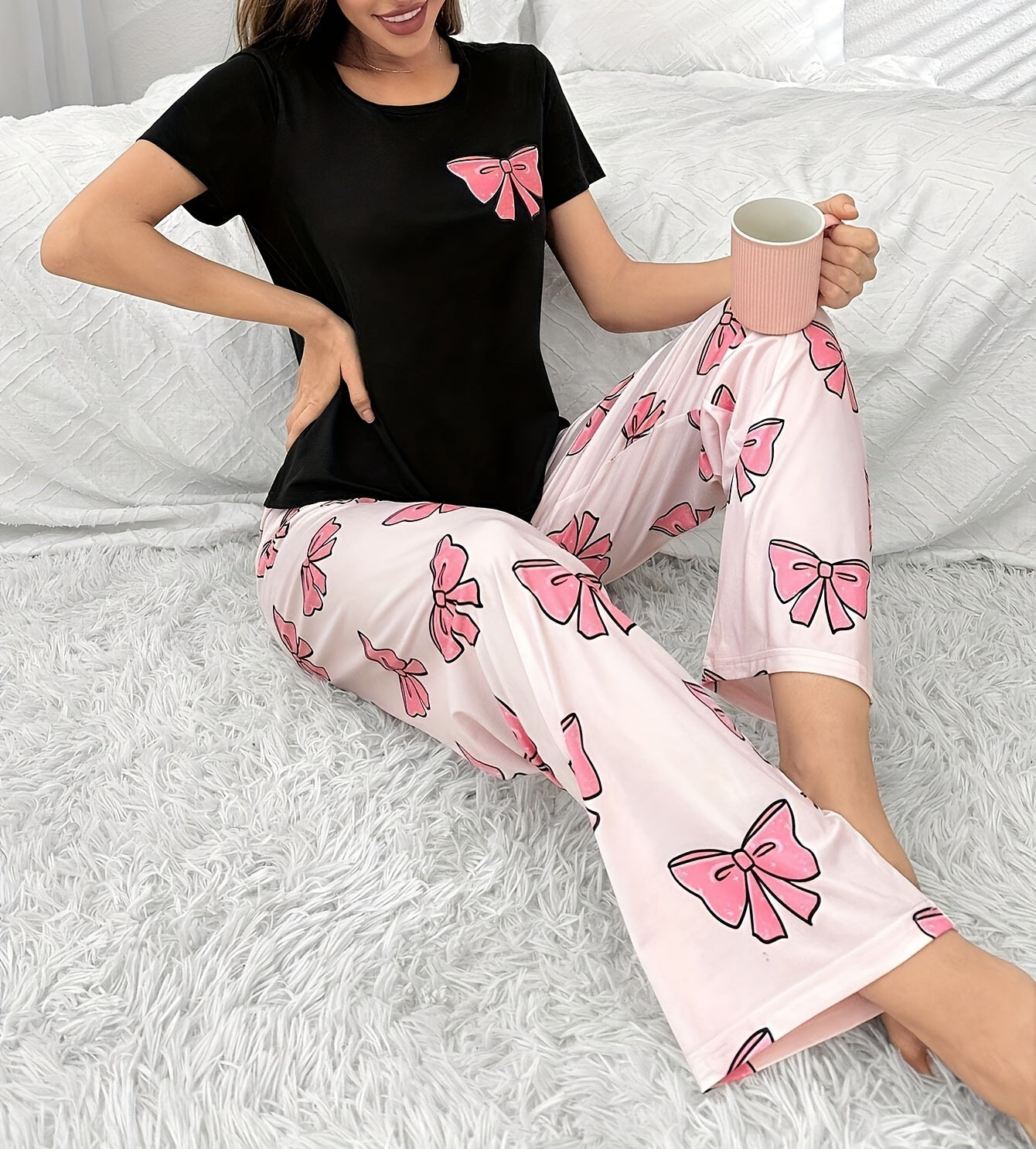 Women's 2 Piece Sleepwear Pant Sleepwear Pyjama Sets D1908