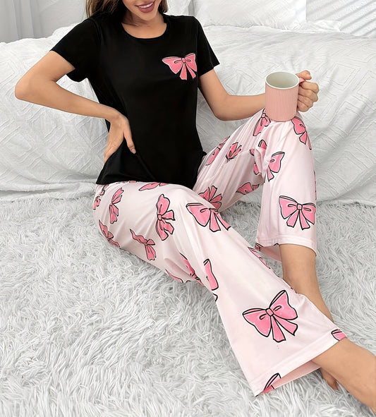 Women's 2 Piece Sleepwear Pant Sleepwear Pyjama Sets D1908