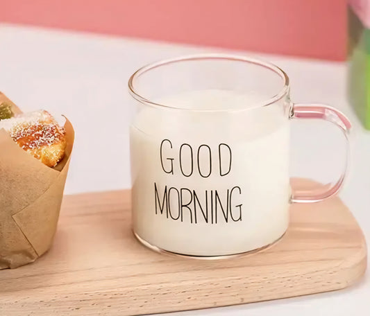 Good Morning Cofee Glass Mugs 6 pcs S187-16