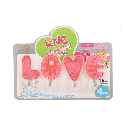 Metal hook plastic hanger set 4 pieces-melon