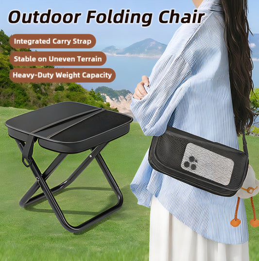 Portable Outdoor Folding Stool Carry Handle Oxford Small Bench for Fishing Fully Foldable Chair for Camping