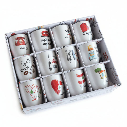 Momaz Lebanese Mugs For Nescafe And Tea 12 PCS