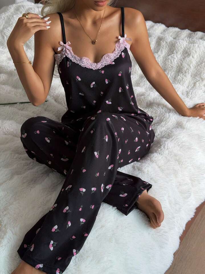 Women's Pyjama Set Pant Long Nightwear D1890