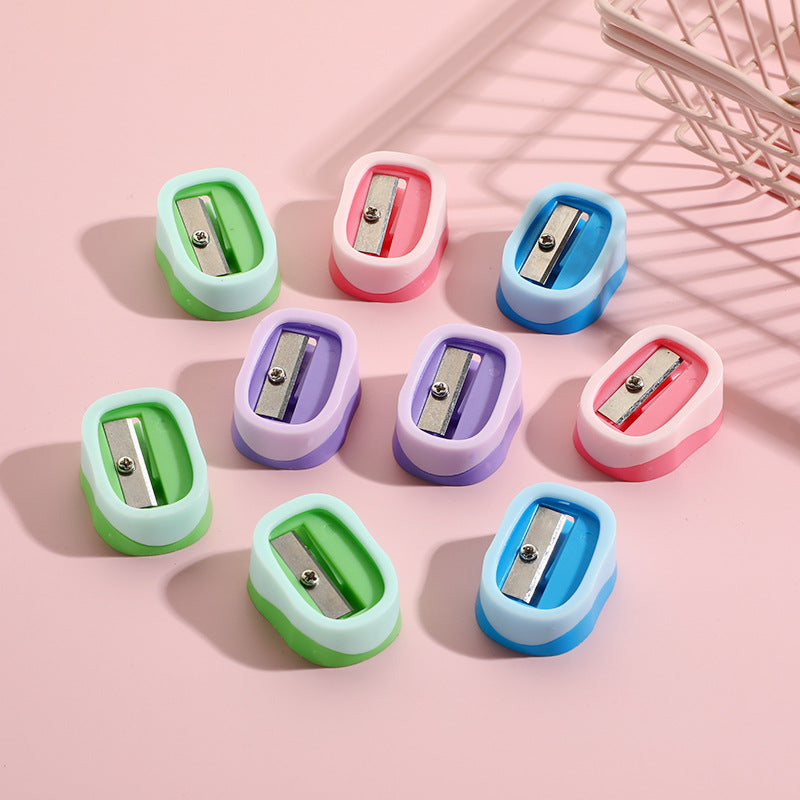 Mini Manual Pencil Sharpener - Cute Plastic Handheld Sharpener Metal Blade