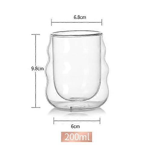 Wavy Double wall glass Cup 200 ml OM-2198
