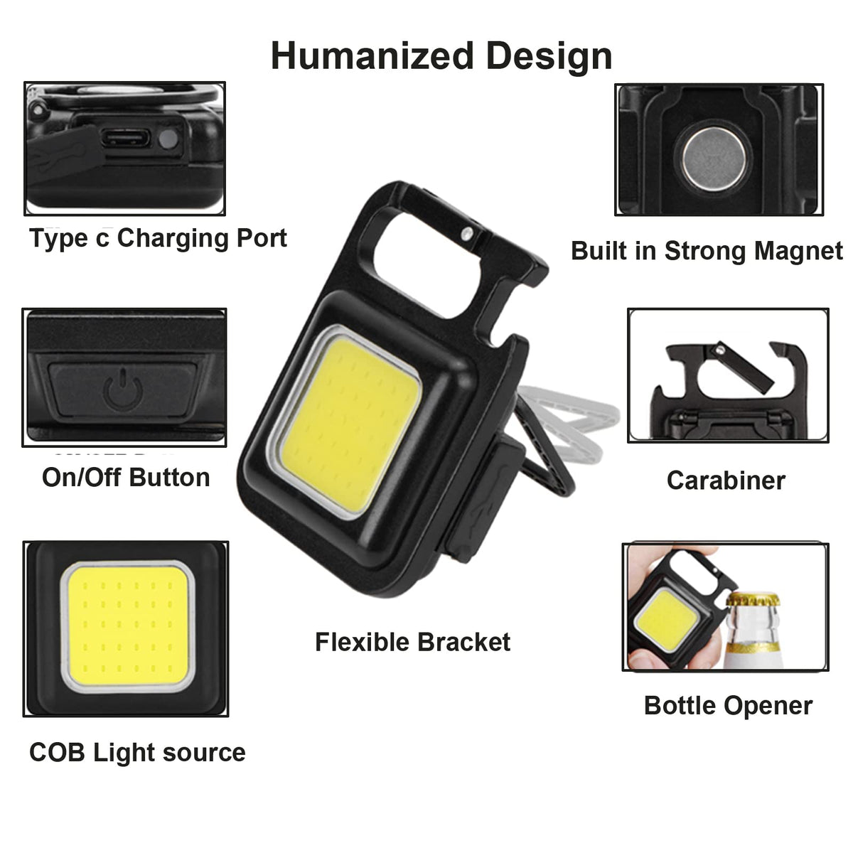 COB Rechargeable Keychain Light