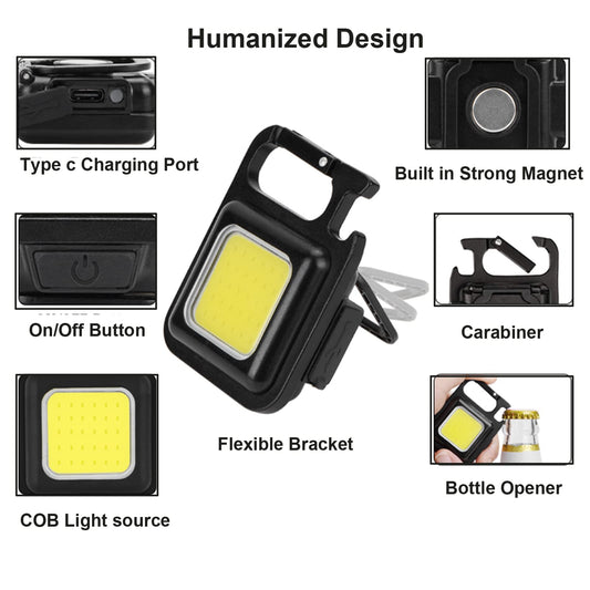 COB Rechargeable Keychain Light