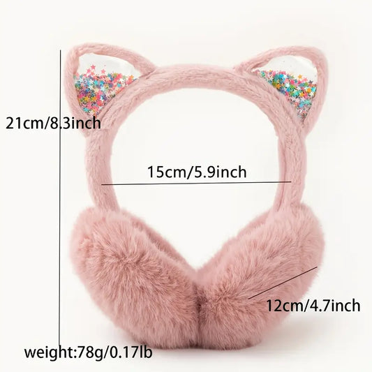 Winter Earmuffs Children's Warm Earmuffs Adjustable Girls Plush Earmuffs Headgear Winter Cold Protection Keep Warm Accessory for Girls Women
