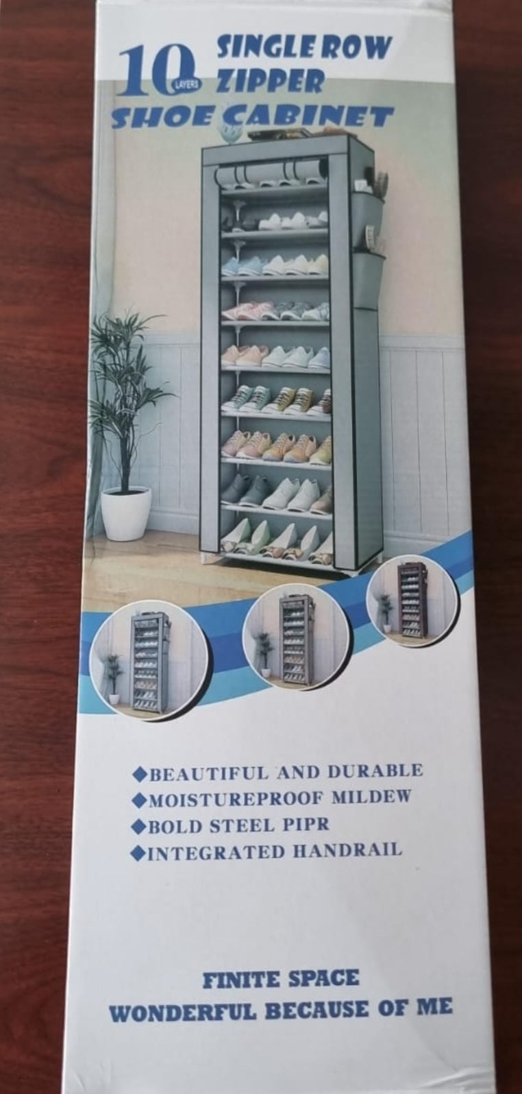 10 Layer Single Row Zipper Shoe Cabinet