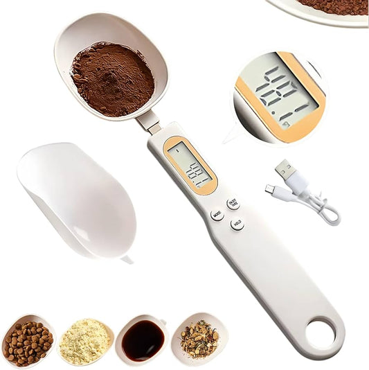 Digital Spoon Scale - Food Measuring Spoon, Ounces and Grams 1000g/0.1g, Small Electronic Baking Scale With LCD Display for Coffee Beans, Milk, Tea, Flour, Oil K-600