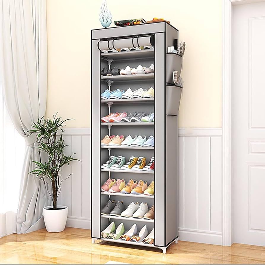 10 Layer Single Row Zipper Shoe Cabinet