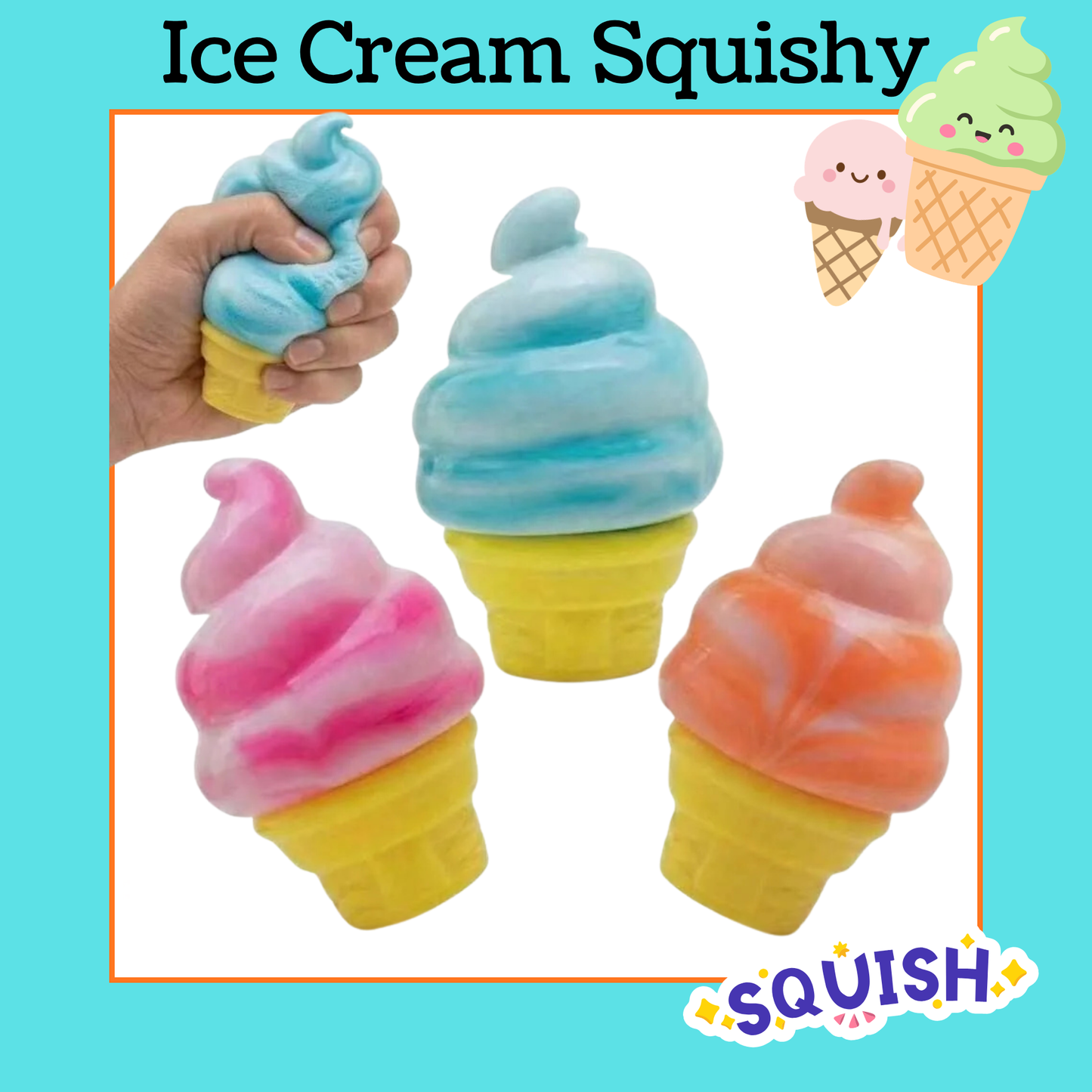 Squishy Toy Hello 🐱 ,Ice Cream 🍨 D2042 D2048