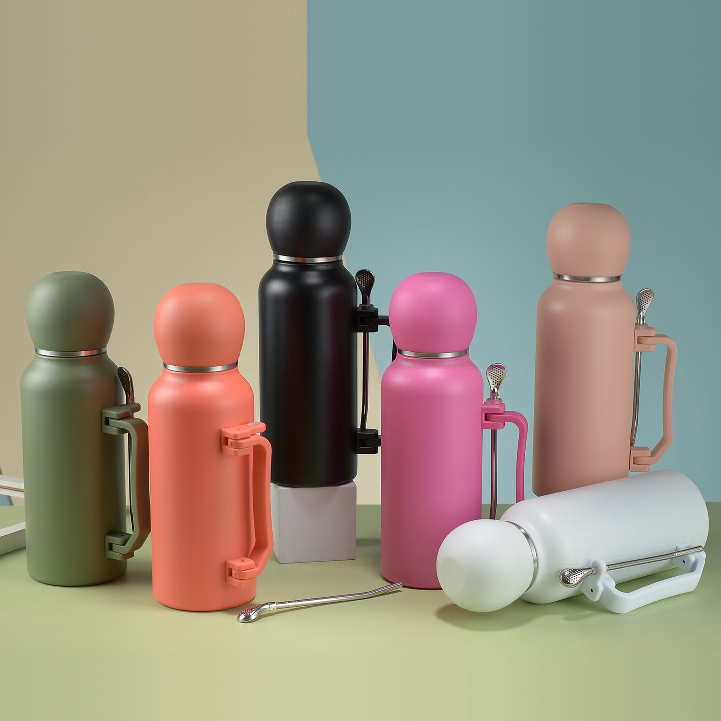 Yerba mate Vacuum Thermos Bottle Stainless Steel Hot And Cold with Straw 1000ML SD-859