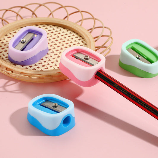 Mini Manual Pencil Sharpener - Cute Plastic Handheld Sharpener Metal Blade