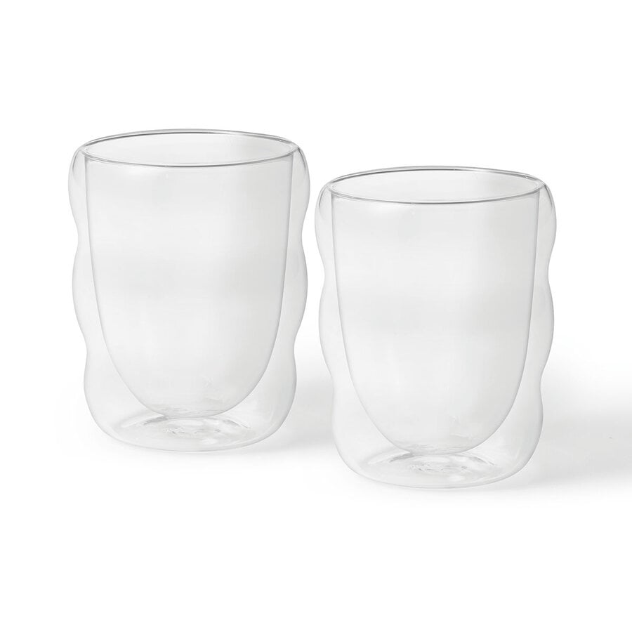 Wavy Double wall glass Cup 200 ml OM-2198