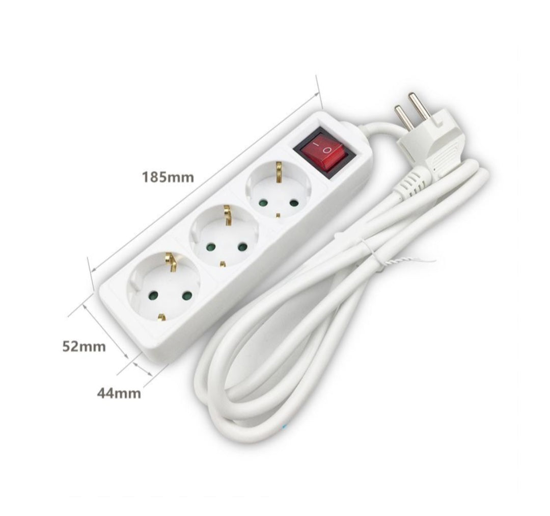 Power strip, 3-way, white - Powersplit