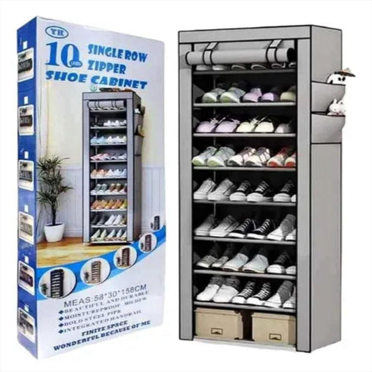 10 Layer Single Row Zipper Shoe Cabinet