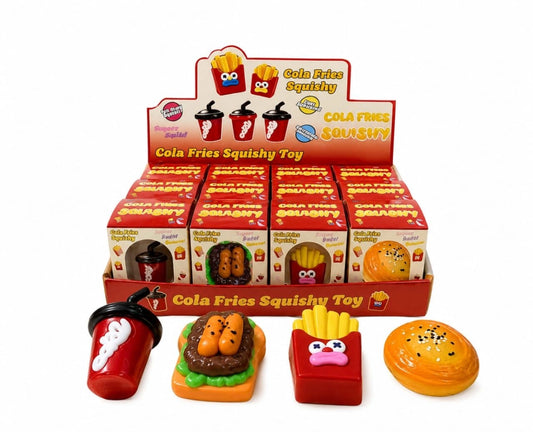 12 Pcs Food Squishy | Super Solid Squishy | Coke , Fries , Burger , Toast Toy Squishy For Kids E2529