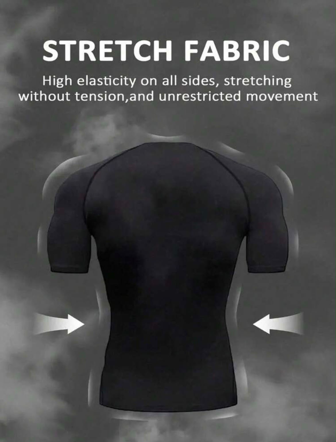 Men's Letter Print Raglan Sleeve Sports T-Shirt Compression Fit Holographic Solid Color Breathable Gym Workout Compression Shirt