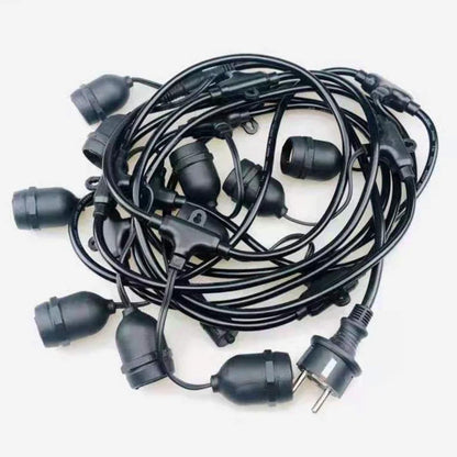 15 meters Outdoor String Light Bulb Holders Heavy Duty 15 Lamp Weatherproof