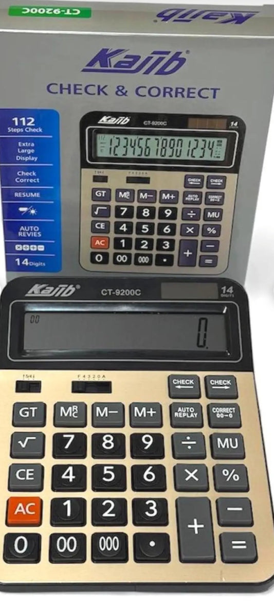 Solar and Batery Large Electronic Calculator Counter 14 Digit Display Multi-Functional Big Button for Business Office School Calculating