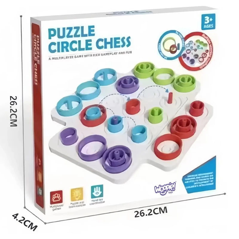 Brain Training Tic Tac Toe 36 Piece Circle Chess Puzzle For 1-4 Players