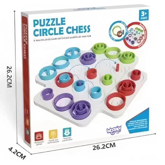 Brain Training Tic Tac Toe 36 Piece Circle Chess Puzzle For 1-4 Players