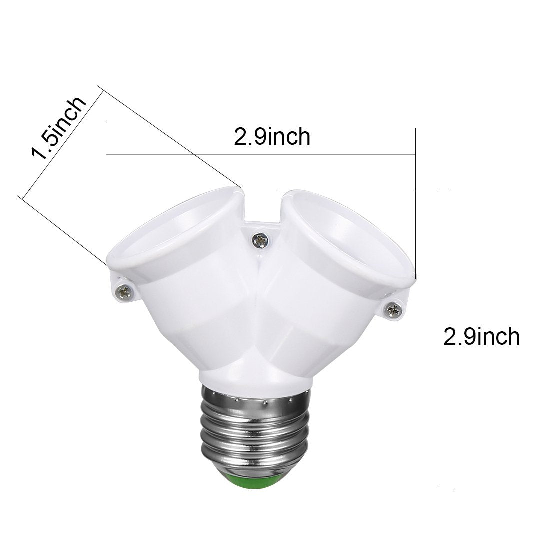 Sourcing Map E27 to Dual E27 Adapter LED Light Socket Converter Bulb Base Splitter Lamp Holder