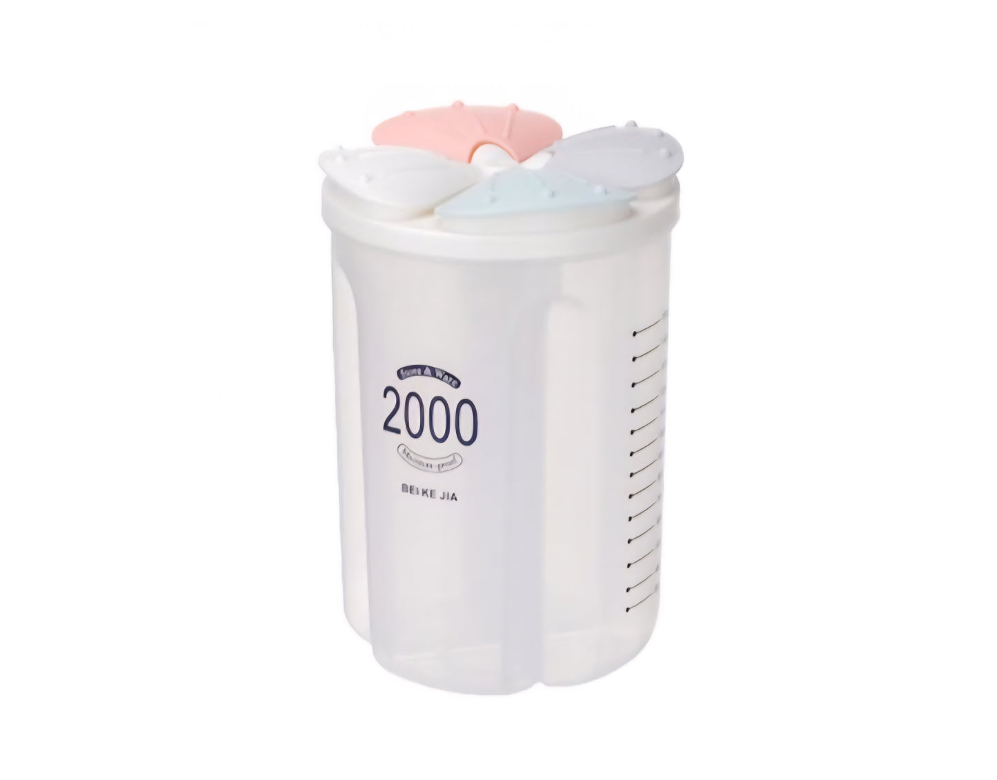 Clear Airtight Cereal Storage Food Container With Lids For Sesame Flour Dry Food 2000ml