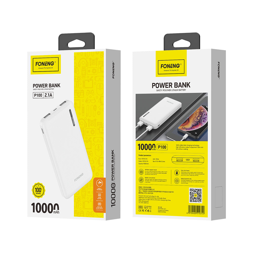 Foneng Power Bank 10,000mAh P100