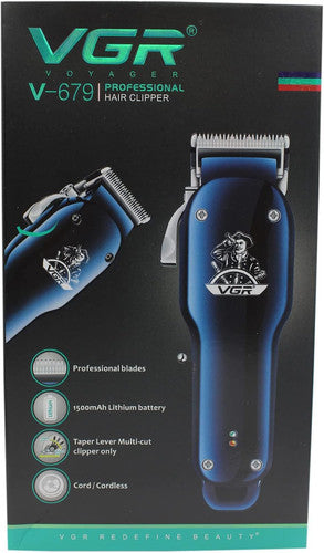 VGR V-679 Professional Hair & Beard Clipper for Men 180 Min Runtime, USB Rechargeable, Stainless Steel Blades