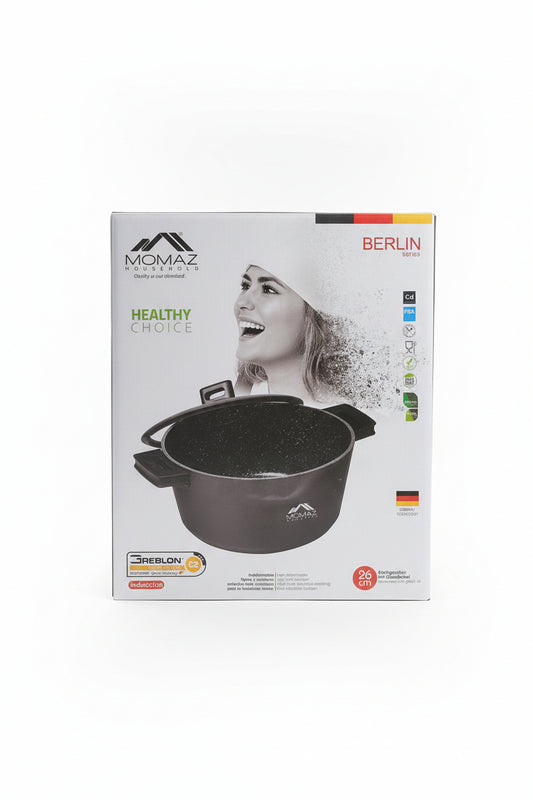 Momaz Cookware With Glass Lid 26cm BTG1726